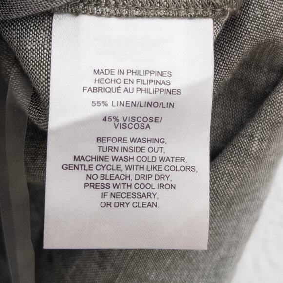 Jones New York Signature Linen Blend Green Sleeveless Tunic Top Size Large - Picture 5 of 6